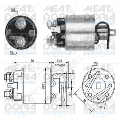 Solenoid Switch, starter MEAT & DORIA 46089