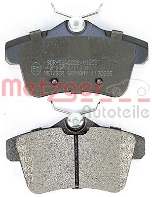 Brake Pad Set, disc brake METZGER 1170335 3