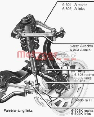 Control/Trailing Arm, wheel suspension METZGER 88008912 2