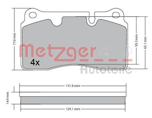 Brake Pad Set, disc brake METZGER 1170366