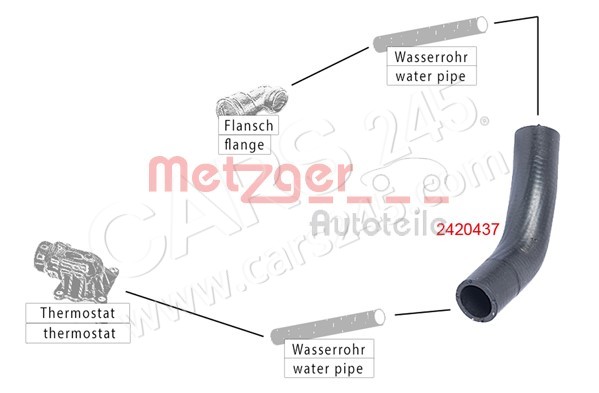 Radiator Hose METZGER 2420437 2