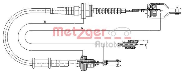 Cable Pull, clutch control METZGER 18.0035