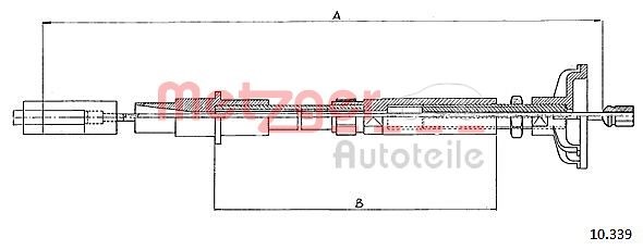 Cable Pull, clutch control METZGER 10.339