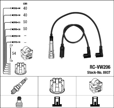 Ignition Cable Kit NGK 0937