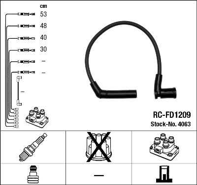 Ignition Cable Kit NGK 4063