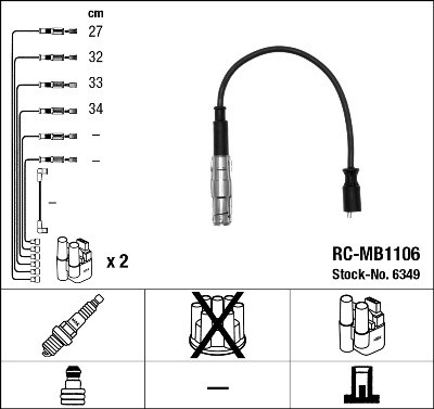 Ignition Cable Kit NGK 6349