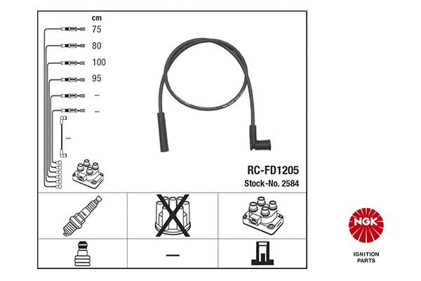 Ignition Cable Kit NGK 2584