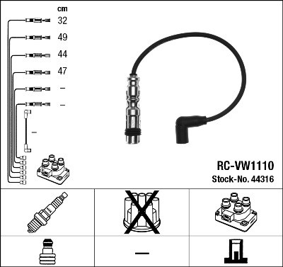 Ignition Cable Kit NGK 44316