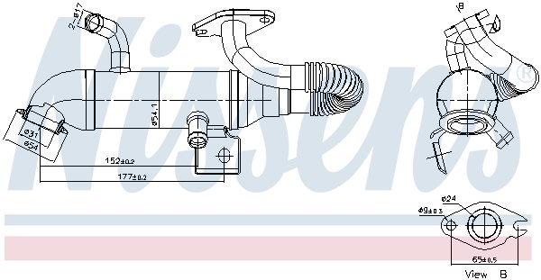 Cooler, exhaust gas recirculation NISSENS 989408