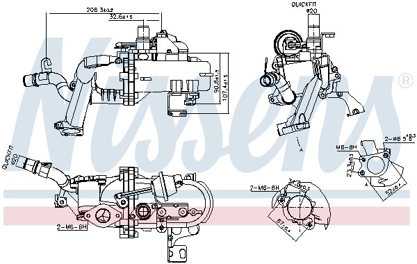 Cooler, exhaust gas recirculation NISSENS 989285