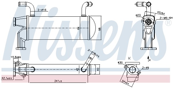 Cooler, exhaust gas recirculation NISSENS 989327
