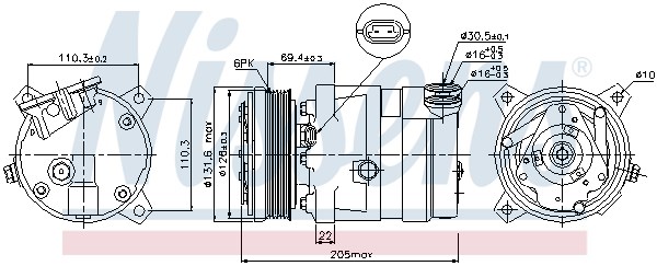 Compressor, air conditioning NISSENS 89058 5