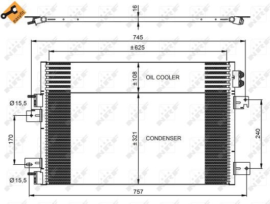 Condenser, air conditioning NRF 350031