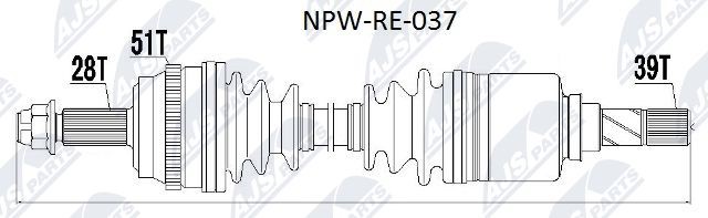 Drive Shaft NTY NPW-RE-037