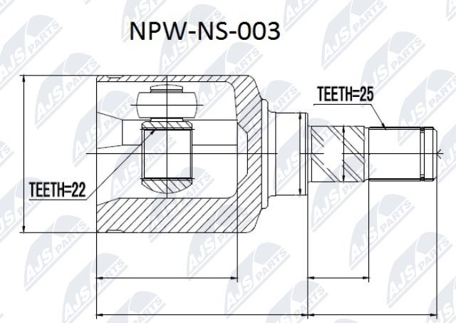 Joint Kit, drive shaft NTY NPW-NS-003