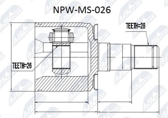 Joint Kit, drive shaft NTY NPW-MS-026