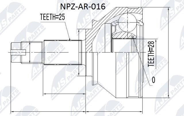 Joint Kit, drive shaft NTY NPZ-AR-016