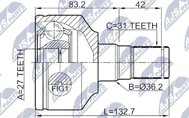 Joint Kit, drive shaft NTY NPW-VV-014