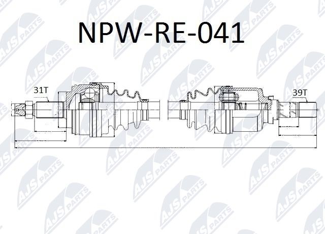 Drive Shaft NTY NPW-RE-041