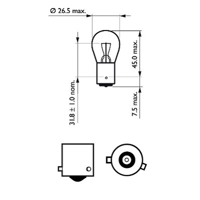 Bulb, rear fog light PHILIPS 12088CP 3