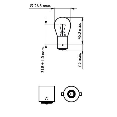 Bulb, daytime running light PHILIPS 12498LLECOB2 3