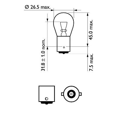 Bulb, daytime running light PHILIPS 12498VPB2 3