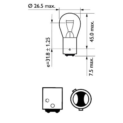 Bulb, rear fog light PHILIPS 12495CP 3