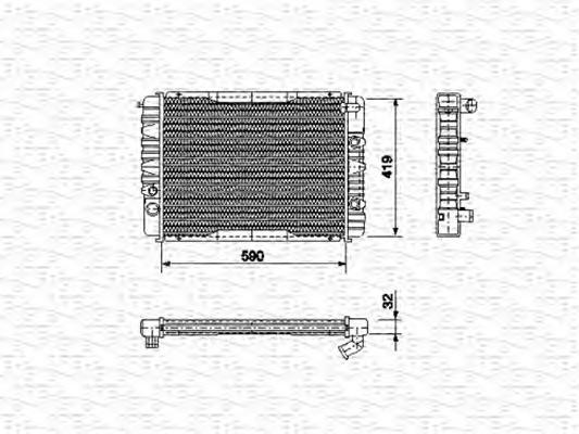 Radiator, engine cooling MAGNETI MARELLI 350213665000