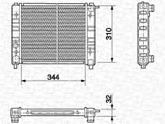 Radiator, engine cooling MAGNETI MARELLI 350213637000