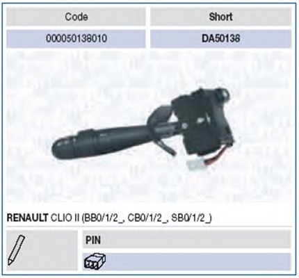 Steering Column Switch MAGNETI MARELLI 000050138010