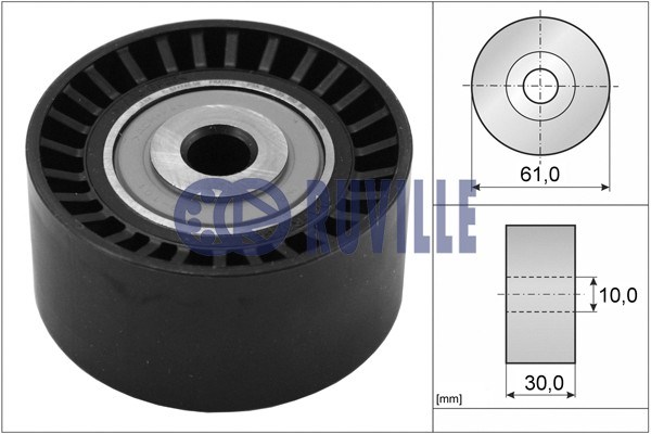 Deflection/Guide Pulley, timing belt RUVILLE 56665