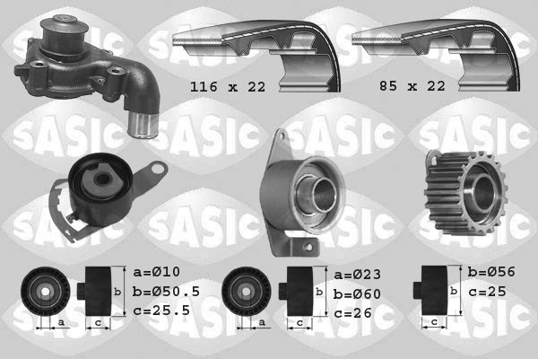 Water Pump & Timing Belt Kit SASIC 3906012