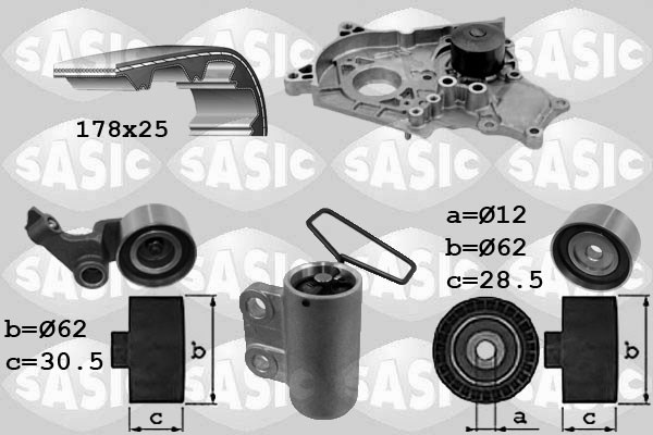 Water Pump & Timing Belt Kit SASIC 3906040