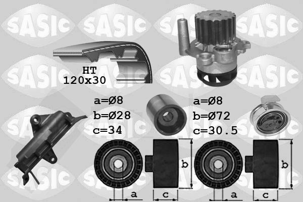 Water Pump & Timing Belt Kit SASIC 3906025