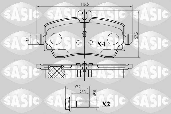 Brake Pad Set, disc brake SASIC 6216044