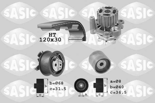 Water Pump & Timing Belt Kit SASIC 3906080