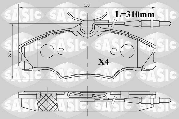 Brake Pad Set, disc brake SASIC 6210061