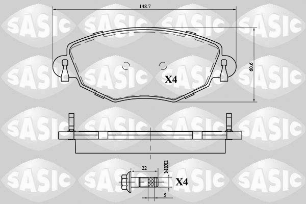 Brake Pad Set, disc brake SASIC 6216059