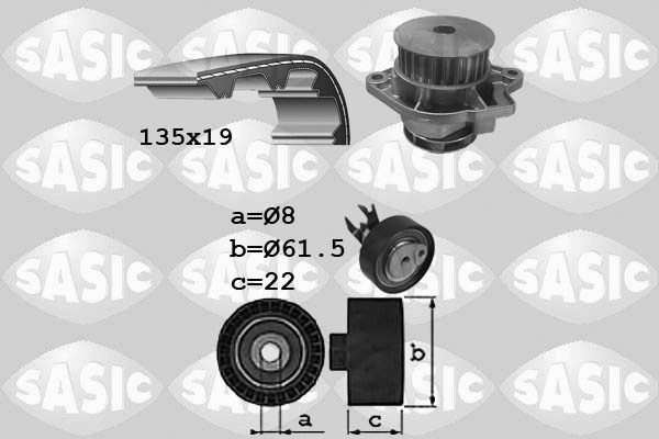 Water Pump & Timing Belt Kit SASIC 3906087