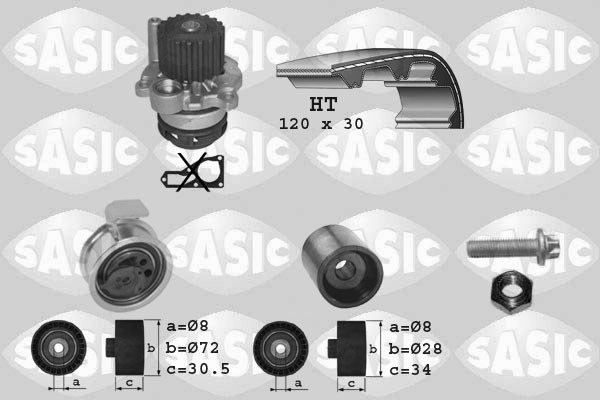 Water Pump & Timing Belt Kit SASIC 3906010