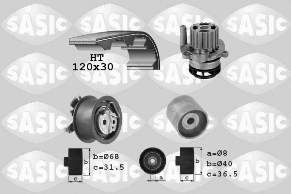 Water Pump & Timing Belt Kit SASIC 3906083