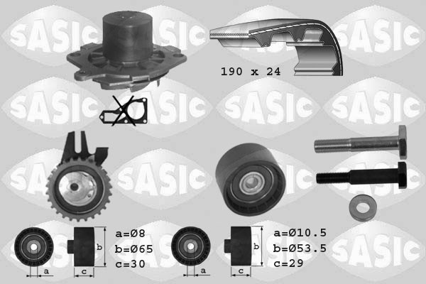 Water Pump & Timing Belt Kit SASIC 3906004