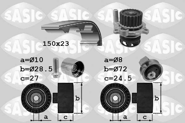 Water Pump & Timing Belt Kit SASIC 3906063