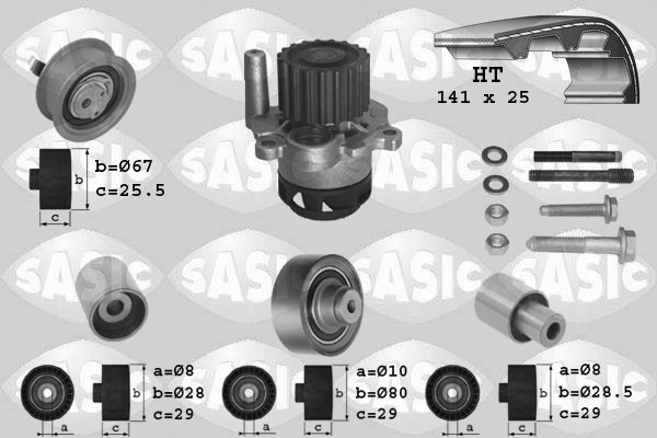 Water Pump & Timing Belt Kit SASIC 3906089