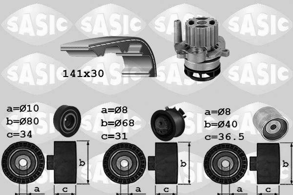 Water Pump & Timing Belt Kit SASIC 3906084