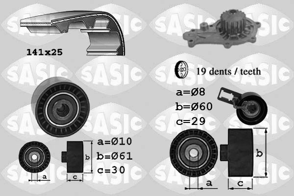 Water Pump & Timing Belt Kit SASIC 3900031