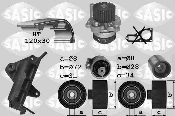 Water Pump & Timing Belt Kit SASIC 3906019