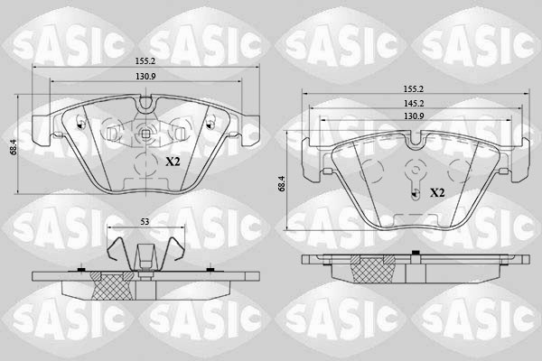 Brake Pad Set, disc brake SASIC 6216148