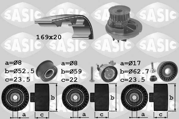 Water Pump & Timing Belt Kit SASIC 3906074