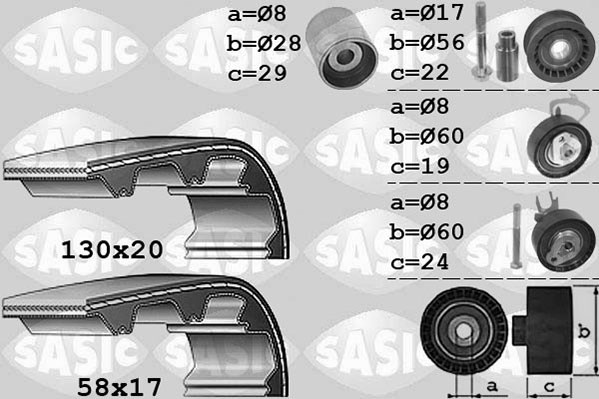 Timing Belt Kit SASIC 1756051